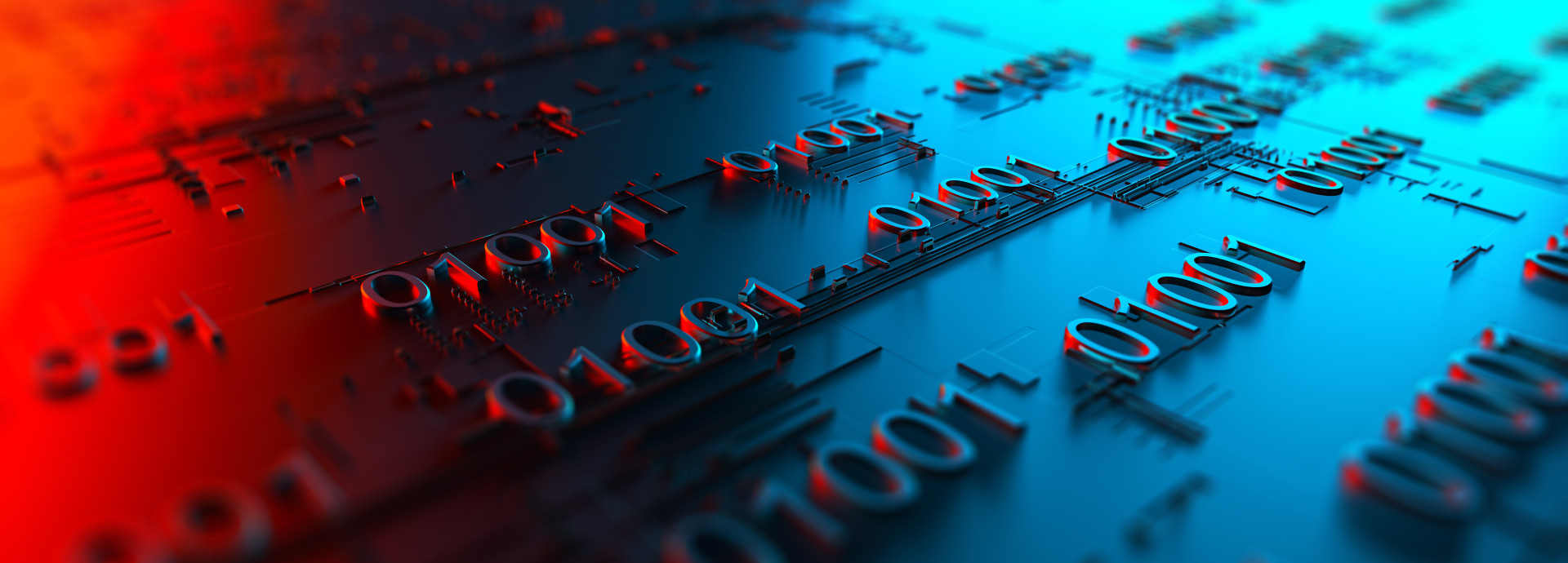 A series of 1 and 0 on a metal board to simulate code