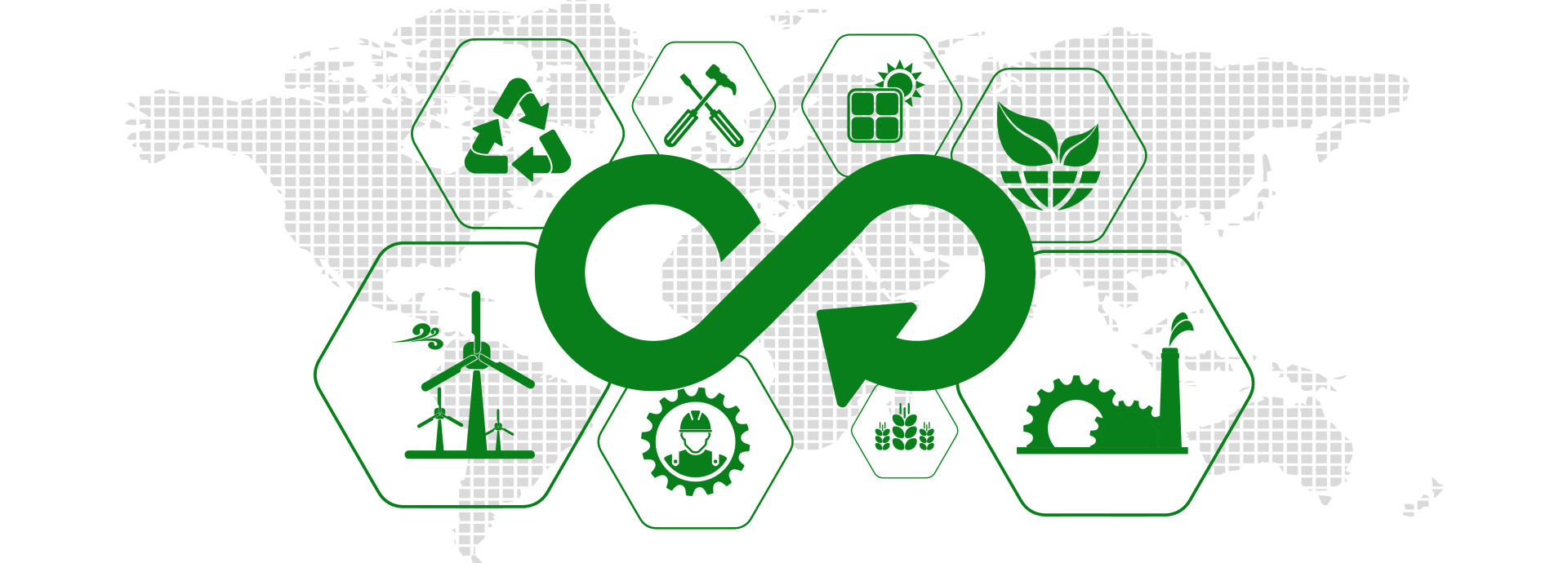 A graphic illustration of the concept of circular economy