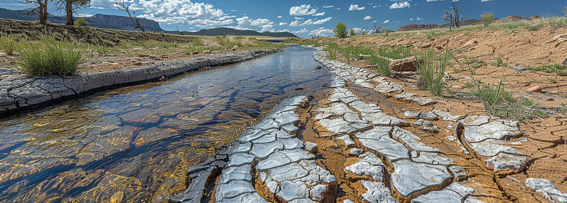 A picture of a field affected by water scarcity