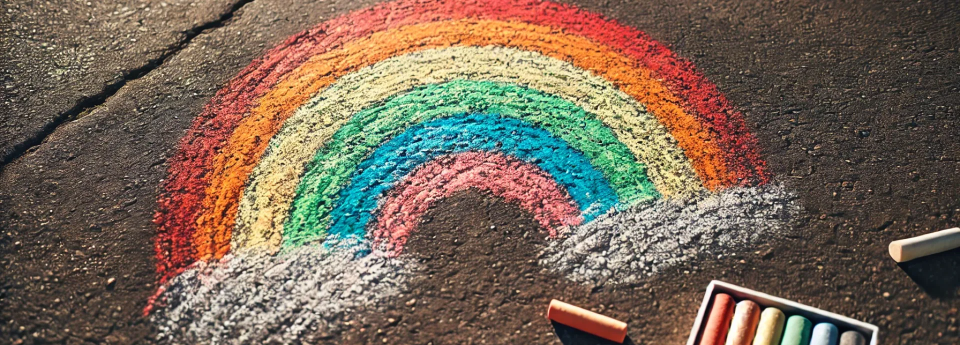 Regenbogen mit Kreide
