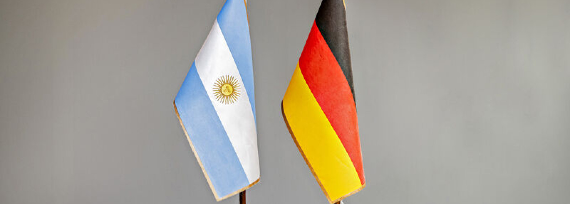 photograph of the flags of Argentina and Germany