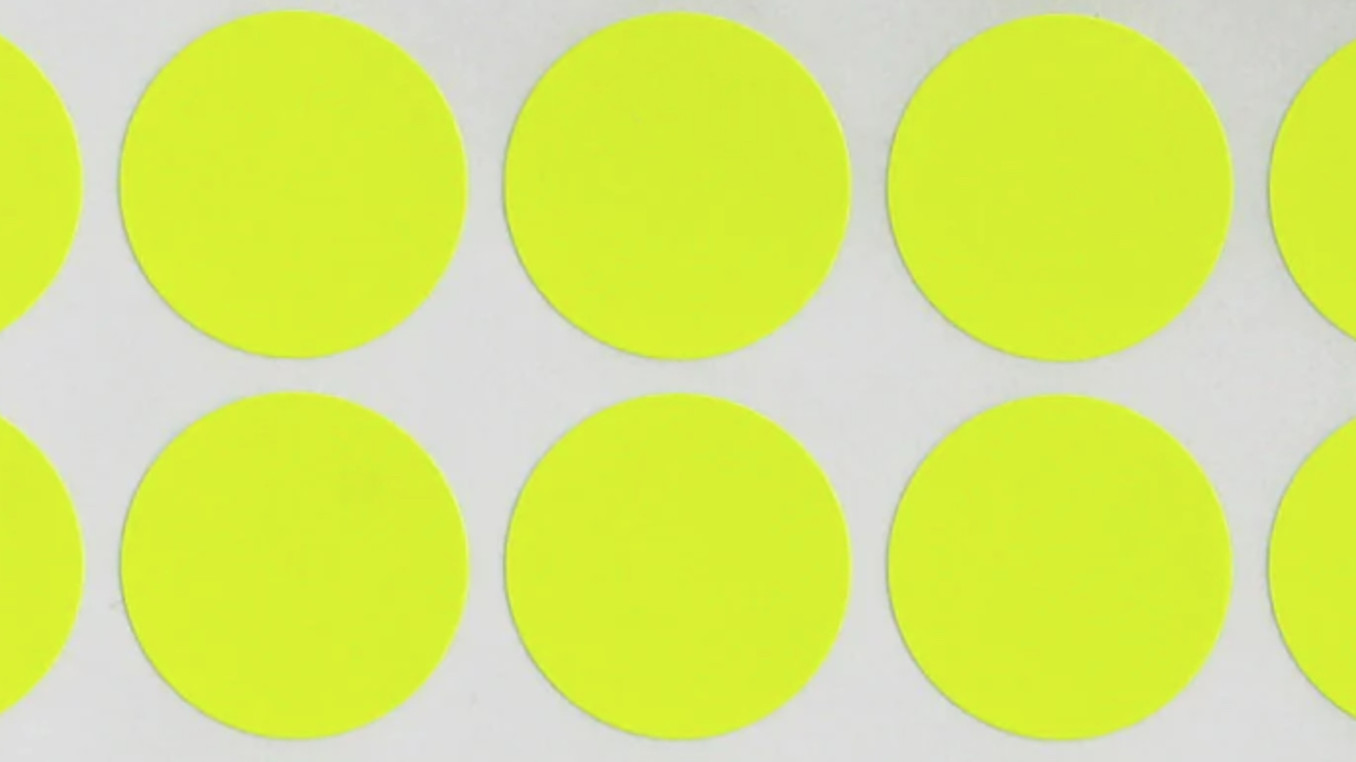 Yellow dots in two parallel lines