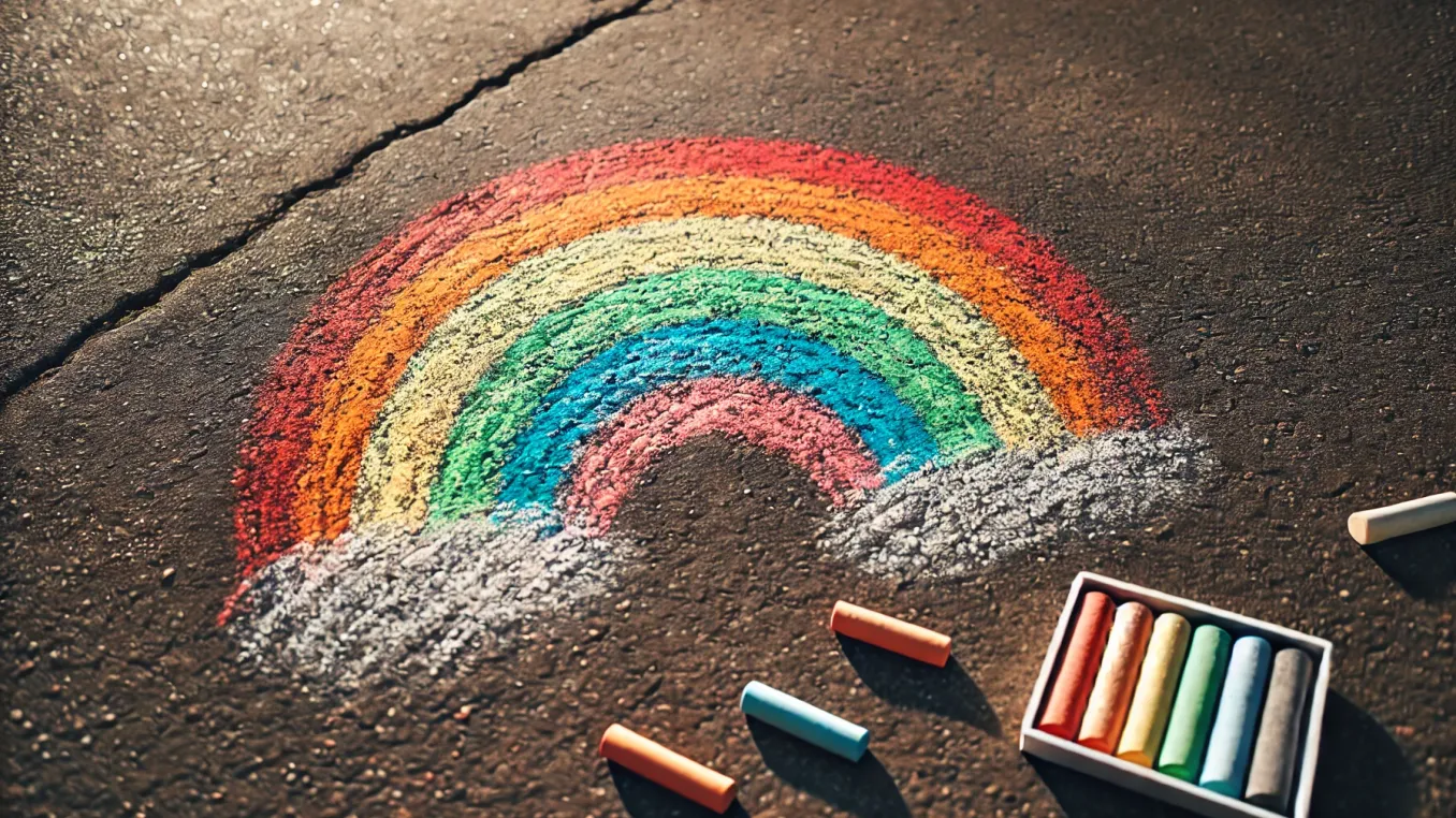Regenbogen mit Kreide
